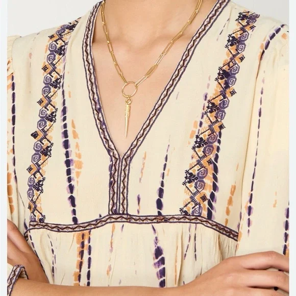 Ba&sh Cream and Lavender Boho Peasant Blouse NWT - Picture 8 of 8